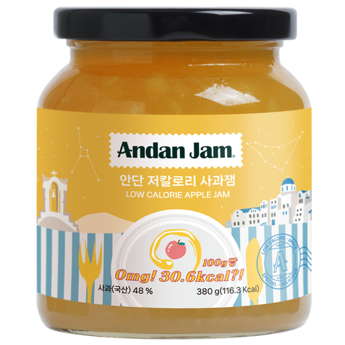 Andan Jam Jam de manzana baja en calorías, 380g