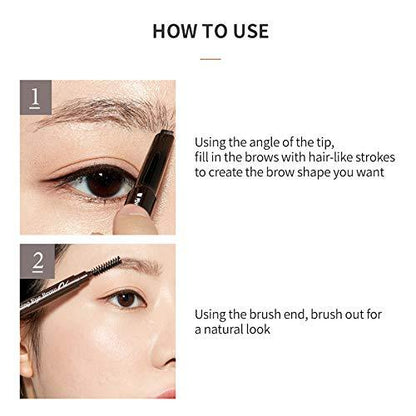 ETUDE Drawing Eye Brow #3 Brown | Long Lasting Eyebrow Pencil for Soft Textured Natural Daily Look Eyebrow Makeup EmpressKorea