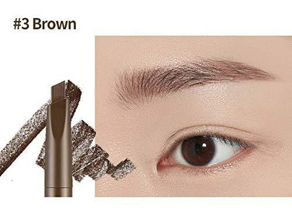 ETUDE Drawing Eye Brow #3 Brown | Long Lasting Eyebrow Pencil for Soft Textured Natural Daily Look Eyebrow Makeup EmpressKorea