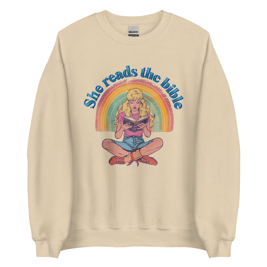 Ella lee la Biblia unisex sudadera