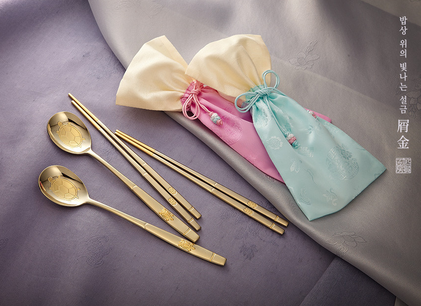 INHYUN Gongbang VIP gift set Longevity Turtle Gold Spoon 2-Set Couple Spoon Set - Image 5