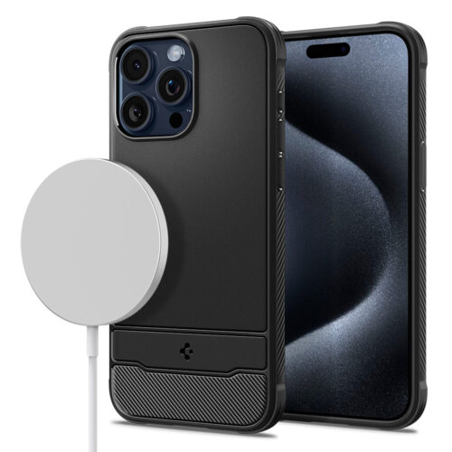 spigen iPhone 15 Pro Max MagSafe Case Rugged Armor Magfit - Matte Black