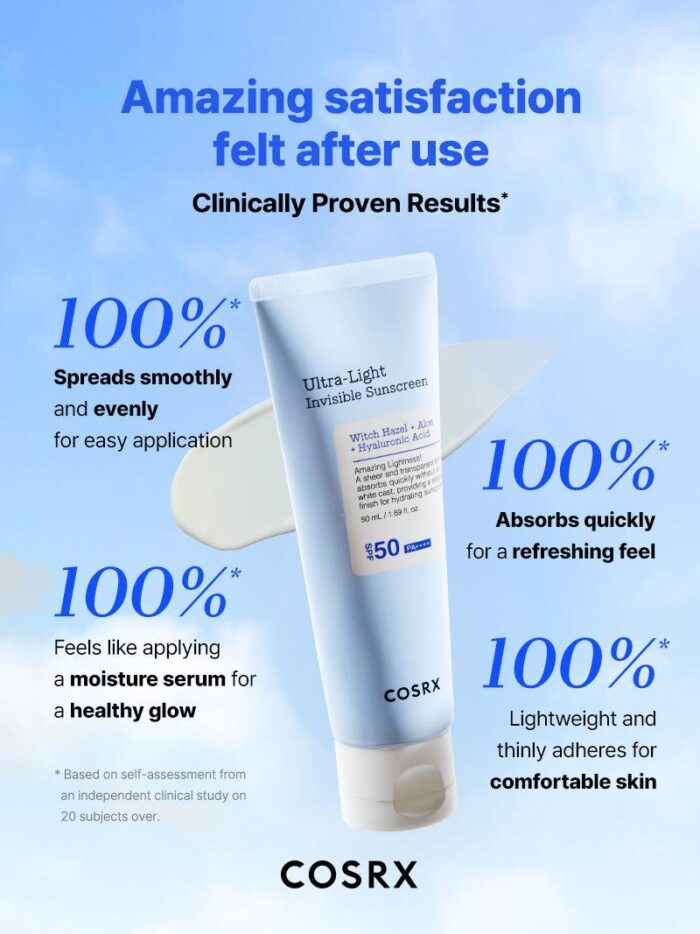 COSRX Ultra-Light Invisible Sunscreen SPF50+ PA++++ 50ml - Image 7