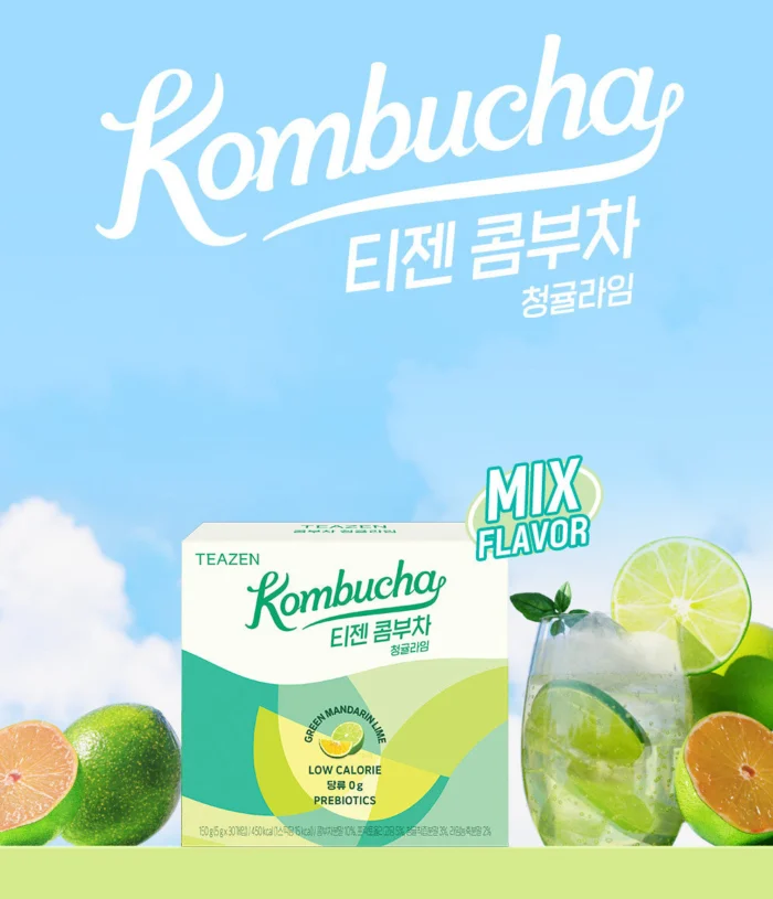 TEAZEN Kombucha Green Tangerine Lime 5g*30sticks [2024 NEW] - Image 2
