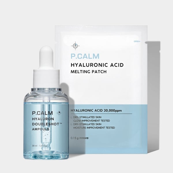 P.CALM Hyaluron Doubleshot Ampoule & Melting Patch
