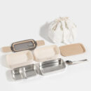 FREE LABEL 2 Tier Stainless Steel Lunch Box Set