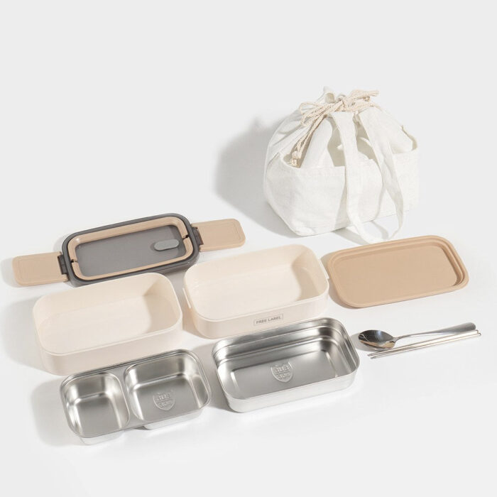 FREE LABEL 2 Tier Stainless Steel Lunch Box Set - Image 4