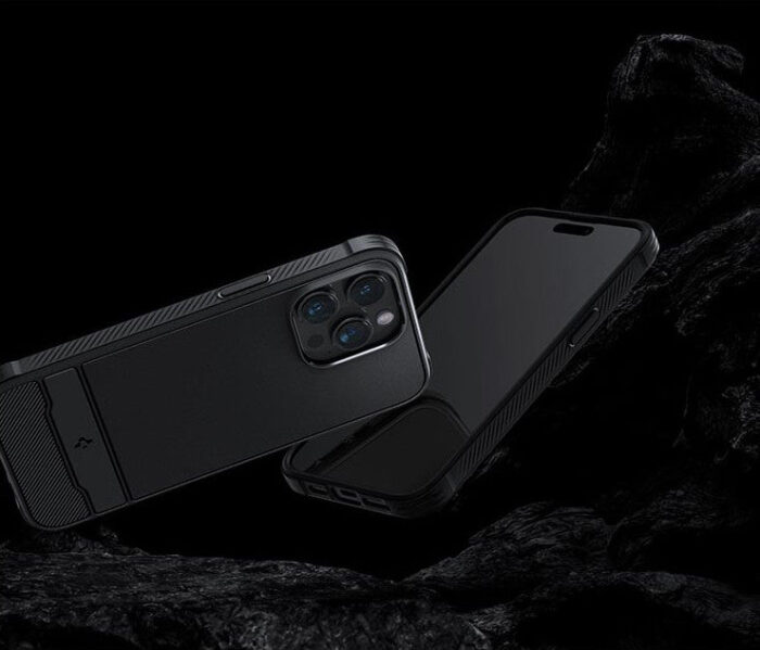 spigen iPhone 15 Pro Max MagSafe Case Rugged Armor Magfit - Matte Black - Image 2