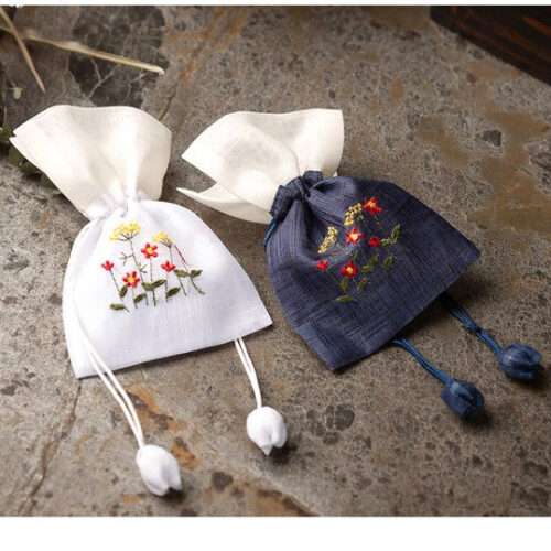 Hayul High-quality Ramie Kid's Lucky Bag Hanbok Accessories-Two Tone Embroidery