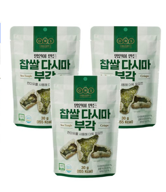 Oh Hee-sook Traditional Bugak Glutinous Rice Kelp Bugak 30g*3pcs - Image 2