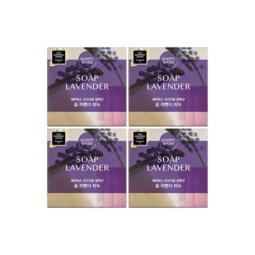 HAPPY BATH Original Collection No 128 Lavender Bar Soap 90g x 4ea