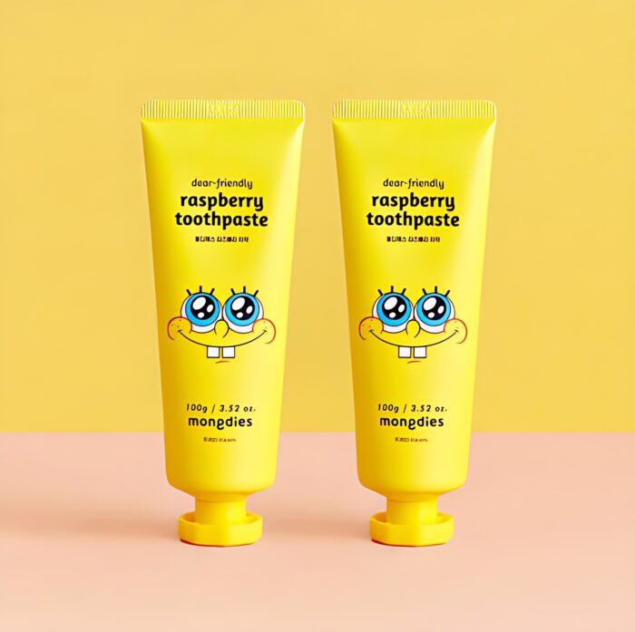 mongdies SpongeBob Raspberry Scent Baby Toothpaste 100g*2ea [Toothpaste for baby who can't spit]