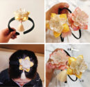 BEEU Hanbok Kids Hairband-11.Mother-of-pearl Silk Tassel Hairband Yellow