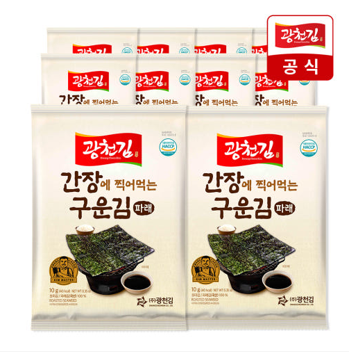 KWANGCHEONKIM Soy-Dipped Roasted Green Laver 10g*10pack