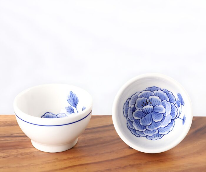 K-Heritage Cheonghwa Baekja Peony-patterned Wine Glass&Bottle Set / Wine Glass 2pcs Set - Image 2