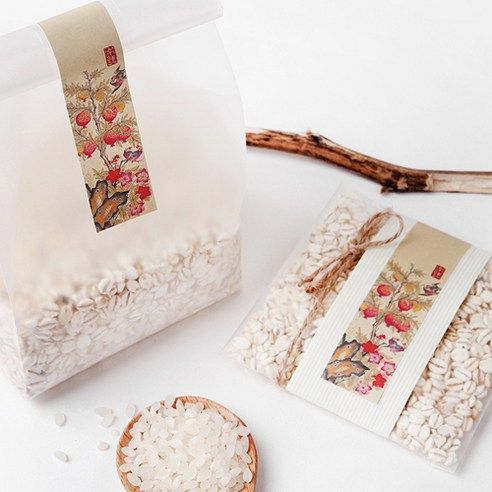 2 types of folk painting label sticker 100P - EmpressKorea