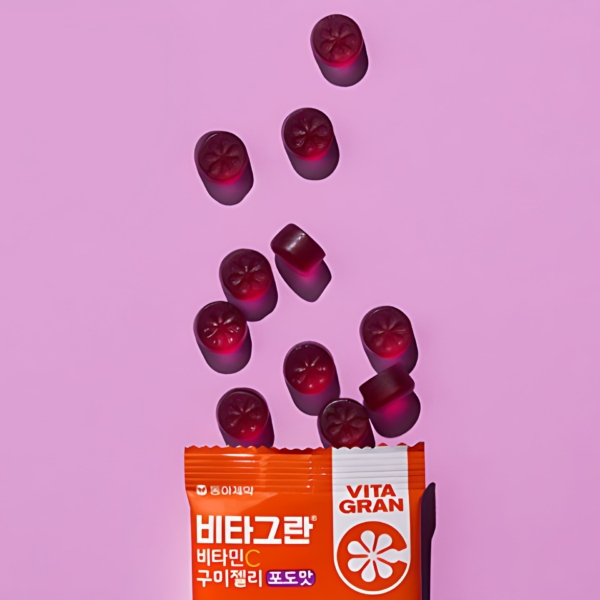 DONG-A FARM VitaGran Vitamin C Gummy Jelly Grape Flavor 1.5g*8Gummy*15pack 180g