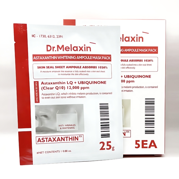 Dr.Melaxin Astaxanthin Whitening Ampoule Mask Pack 25g*5sheet