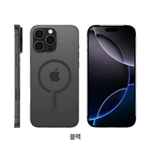 spigen iPhone 16 Pro Max Case Transparent MagSafe Air Skin One-Tap Metal Ring Magfit - Black