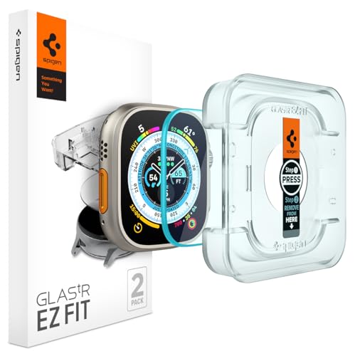 Spigen EZ Fit Tempered Screen Protector for Apple Watch Ultra 2, Apple Watch Ultra (49mm) - 2 Pack