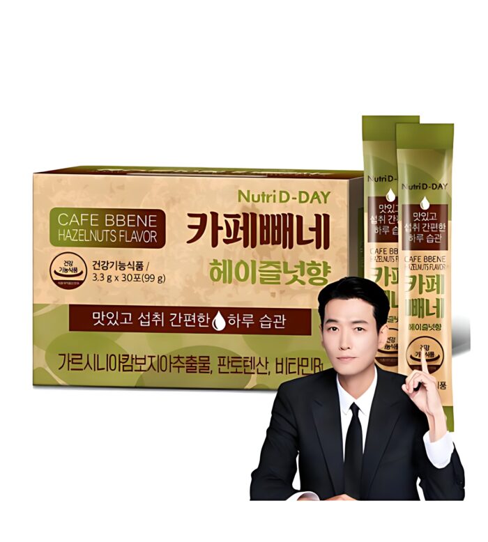 NutriD-DAY Cafe Bbene Diet Food Hazelnut Flavor 3.3g*30sticks 99g - Image 2