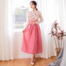 CHU Women's Modern Hanbok Naraehwa Jeogori + Naeun Rose Waist Skirt