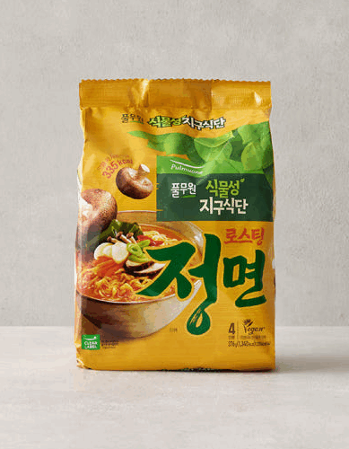 Pulmuone Nature is Delicious non-fried noodle, Roasting Jeong Myun 102.8g*4pieces - Foods - SKU: 9727170283765