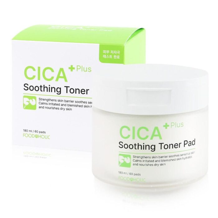FOOD A HOLIC Cica Plus Soothing Toner Pad 180ml / 60pads - EmpressKorea