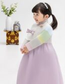 Girls' Purple Ribbon Hanbok Set AW116