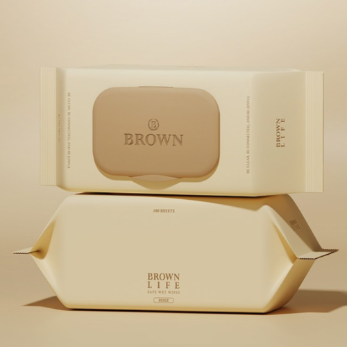 BROWN LIFE Beige Embossed Baby Wipes 100sheets 294g*100packs