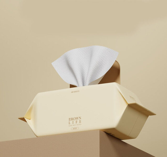 BROWN LIFE Beige Embossed Baby Wipes 100sheets 294g*100packs - Image 3