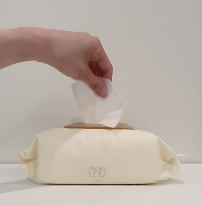 BROWN LIFE Beige Embossed Baby Wipes 100sheets 294g*100packs - Image 4