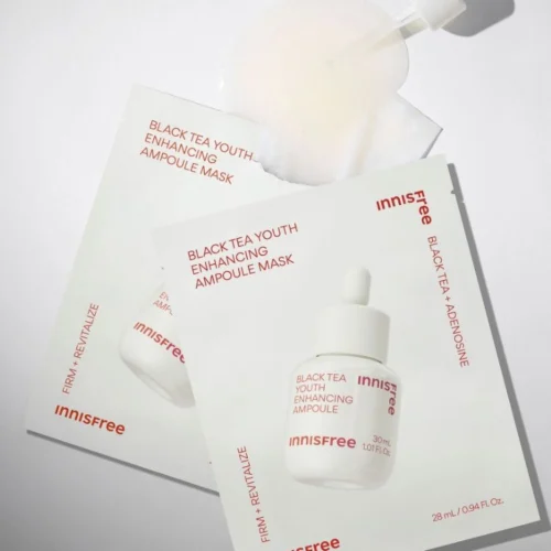 innisfree Black Tea Youth Enhancing Ampoule Mask  28mL × 5 Sheets