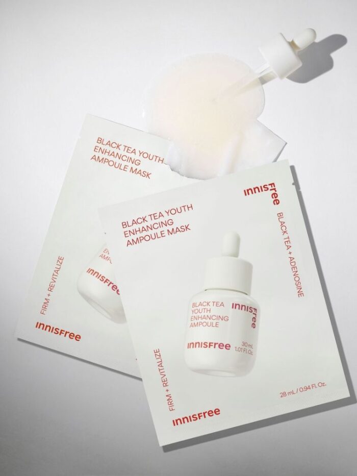 innisfree Black Tea Youth Enhancing Ampoule Mask  28mL × 5 Sheets