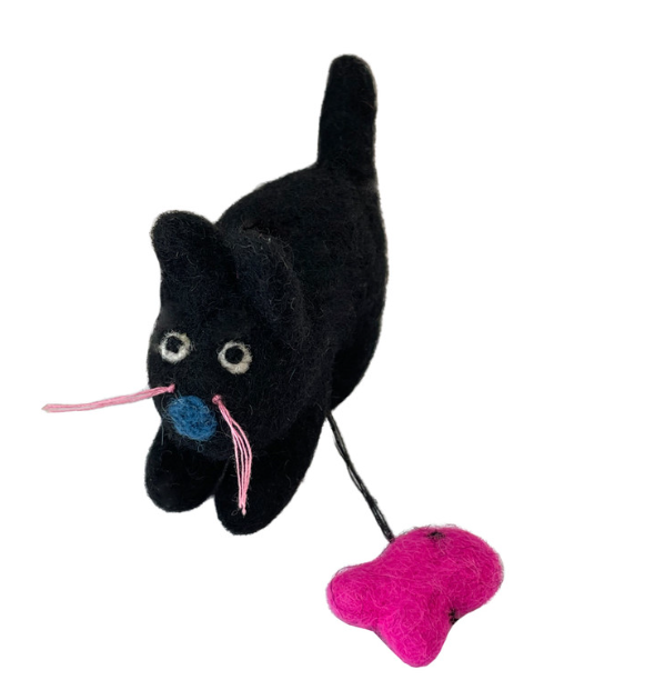 Lebaun Sustainable Wool Friends Keyring_Nero(Black Cat) - Collectibles & Memorabilia - View 1