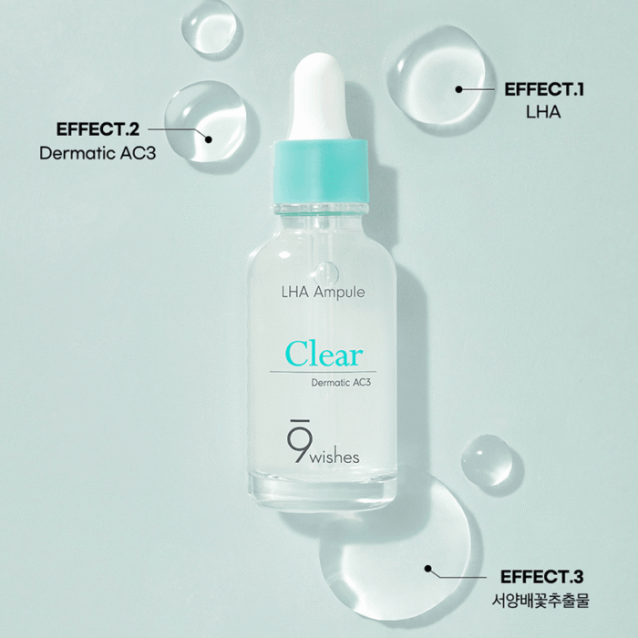 9wishes Dermatic AC3 Clear LHA Ampule 30ml - EmpressKorea