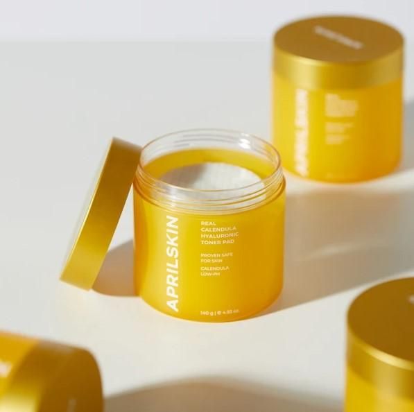 APRILSKIN Real Calendula Hyaluronic Toner Pad 140g 60EA - EmpressKorea