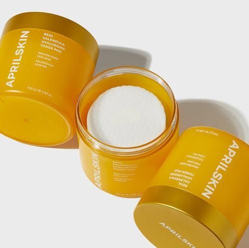 APRILSKIN Real Calendula Hyaluronic Toner Pad 140g 60EA - EmpressKorea