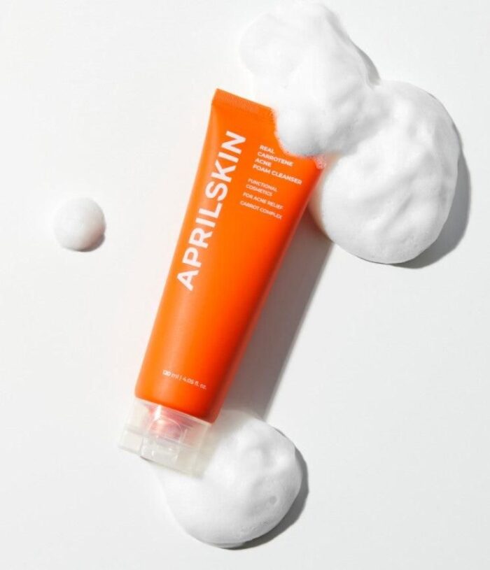APRILSKIN Real Carrotene Acne Foam Cleanser 120ml - EmpressKorea