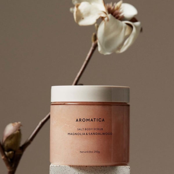 AROMATICA Salt Body Scrub Magnolia & Sandalwood 250g - EmpressKorea