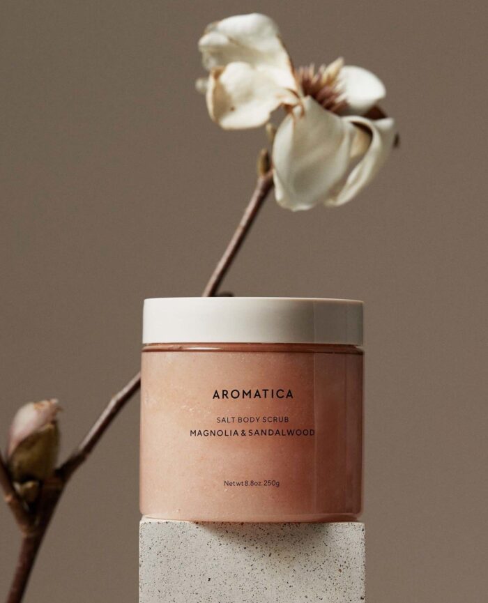 AROMATICA Salt Body Scrub Magnolia & Sandalwood 250g - EmpressKorea