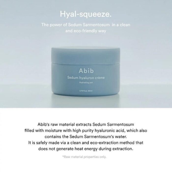Abib Sedum Hyaluron Crème Hydrating Pot 80ml - EmpressKorea