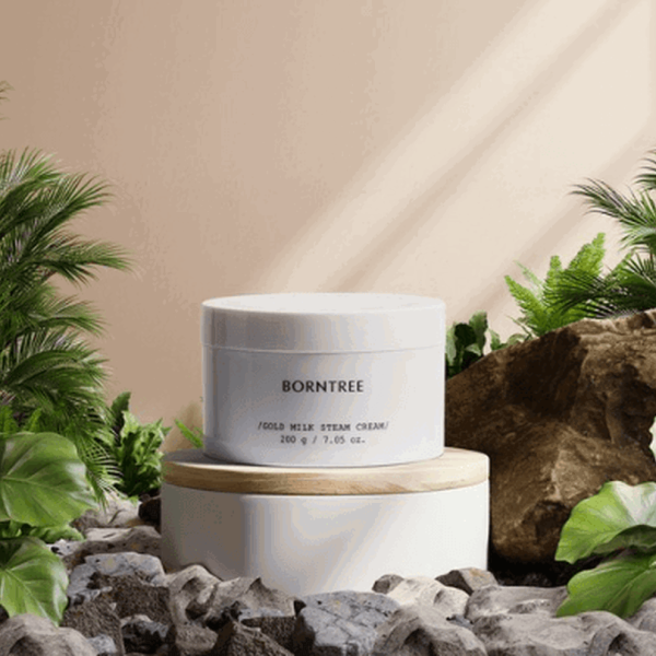 BORNTREE Gold Milk Steam Cream 200g - EmpressKorea