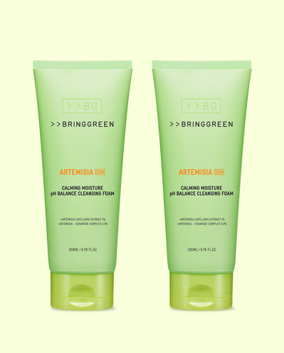 BRING GREEN Artemisia Cera Calming Moisture pH Balance  Cleansing Foam 200ml*2pack - EmpressKorea