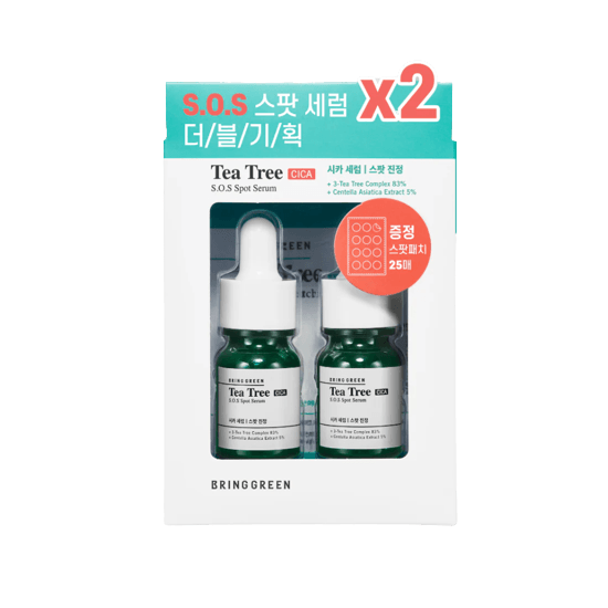 BRING GREEN Tea Tree Cica SOS Spot Serum 13ml+13ml Set - EmpressKorea