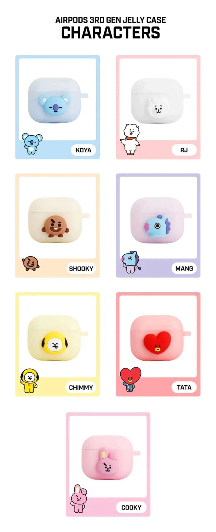 BT21 AIRPODS 3RD GEN JELLY CASE - EmpressKorea