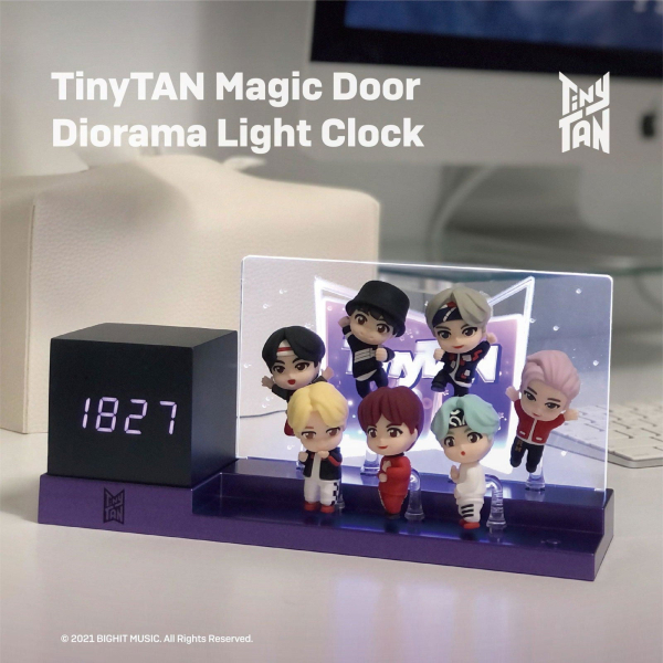 BTS Tinytan LED Clock Microphone Drop Figure Desk Clock Mood Light Lighting Alarm Clock BTS Goods - EmpressKorea