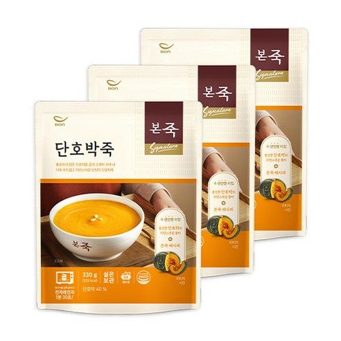 Bonjuk Kabocha Pumpkin porridge that can be heated and eaten immediately, 330g 3 pcs - EmpressKorea