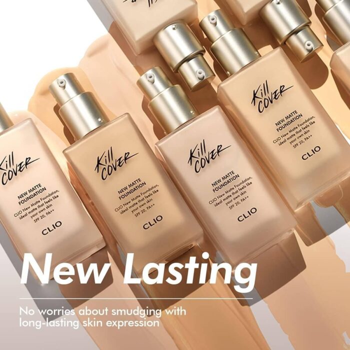 CLIO KILL COVER NEW MATTE FOUNDATION 38g +PRO PLAY COVER FOUNDATION BRUSH SPECIAL SET - EmpressKorea
