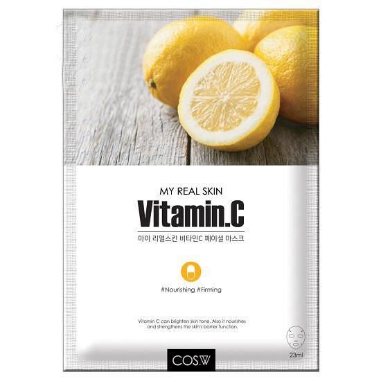 COS.W My Real Skin Mask Pack VitaminC 30pcs - EmpressKorea